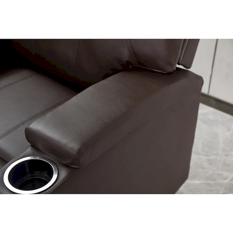 Recliner Chair Modern Recliner Sofa Faux Leather Recliners with Cup Holders, Remote Control