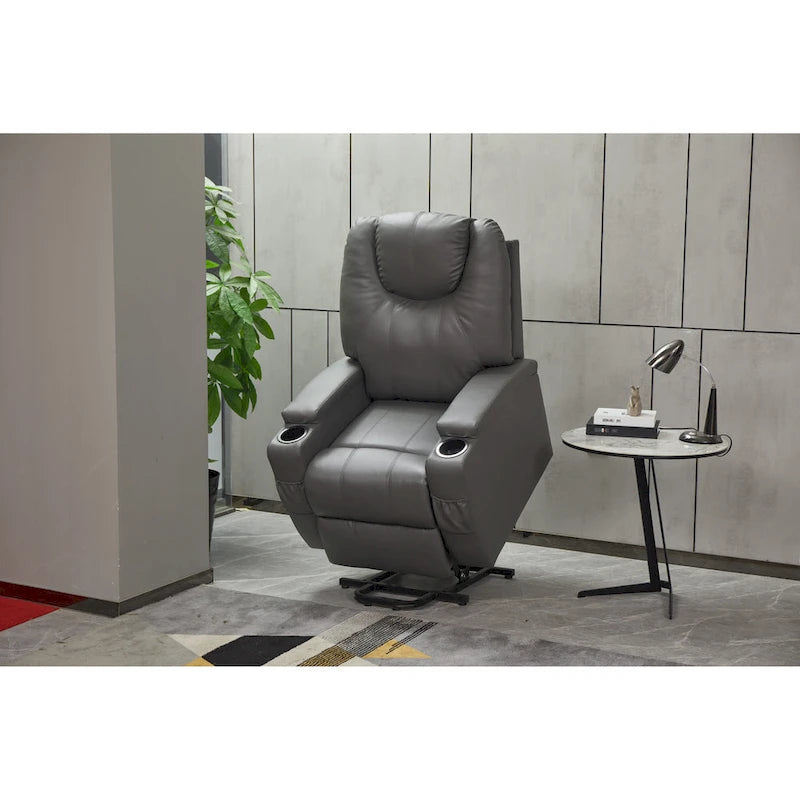 Recliner Chair Modern Recliner Sofa Faux Leather Recliners with Cup Holders, Remote Control