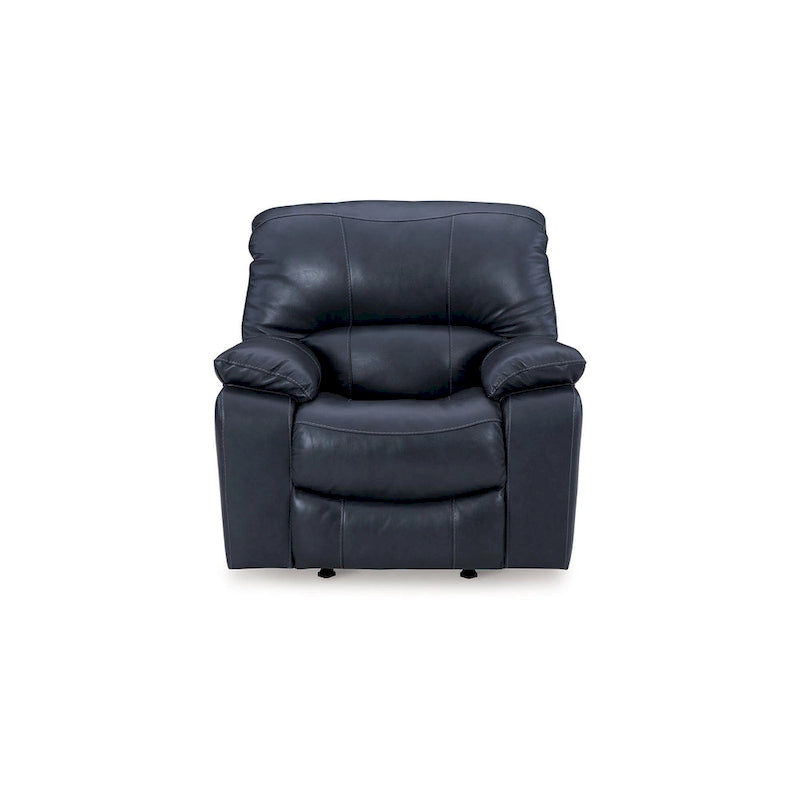 Power Rocker Recliner Chair, Soft Ocean Blue Leather, USB Port