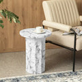 Glitzhome 20.75H Modern MGO Faux Marble Side Table