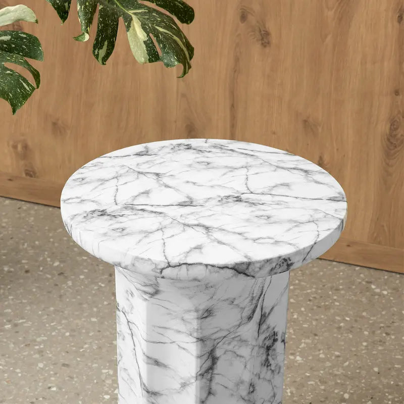 20.75H Modern Faux Marble Side Table