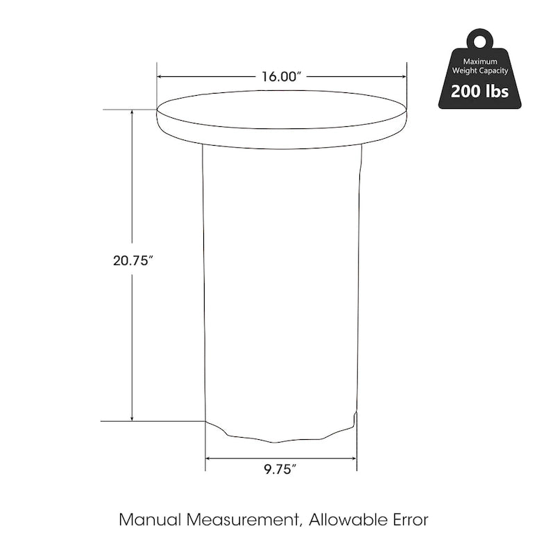20.75H Modern Faux Marble Side Table