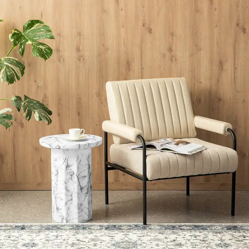 20.75H Modern Faux Marble Side Table