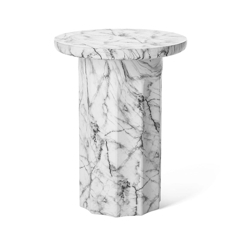 20.75H Modern Faux Marble Side Table