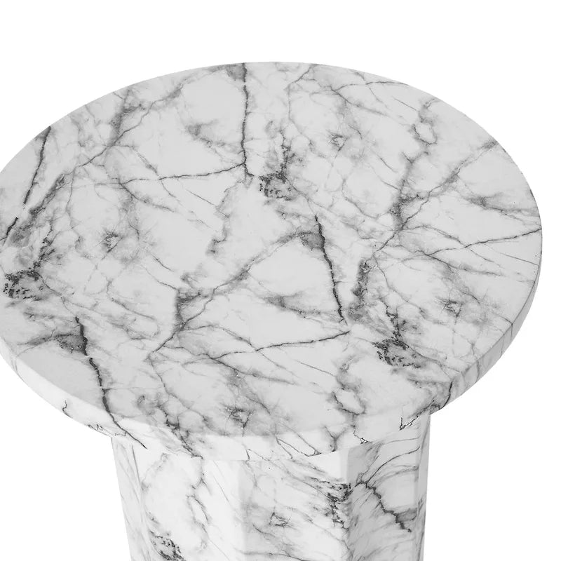20.75H Modern Faux Marble Side Table