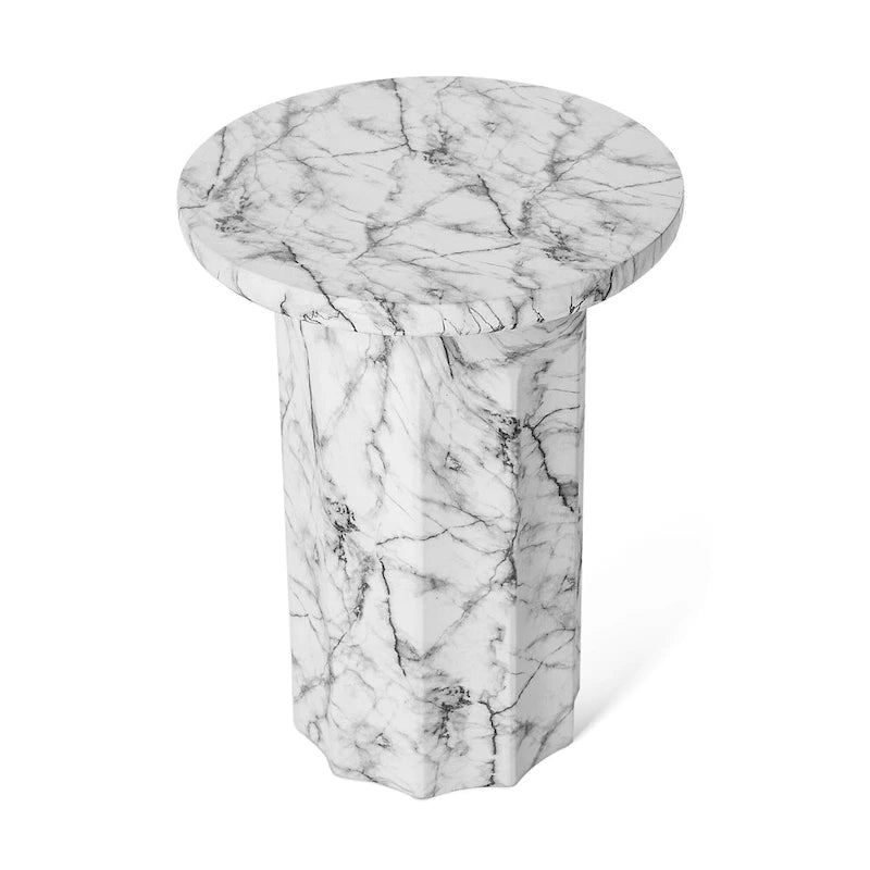 20.75H Modern Faux Marble Side Table