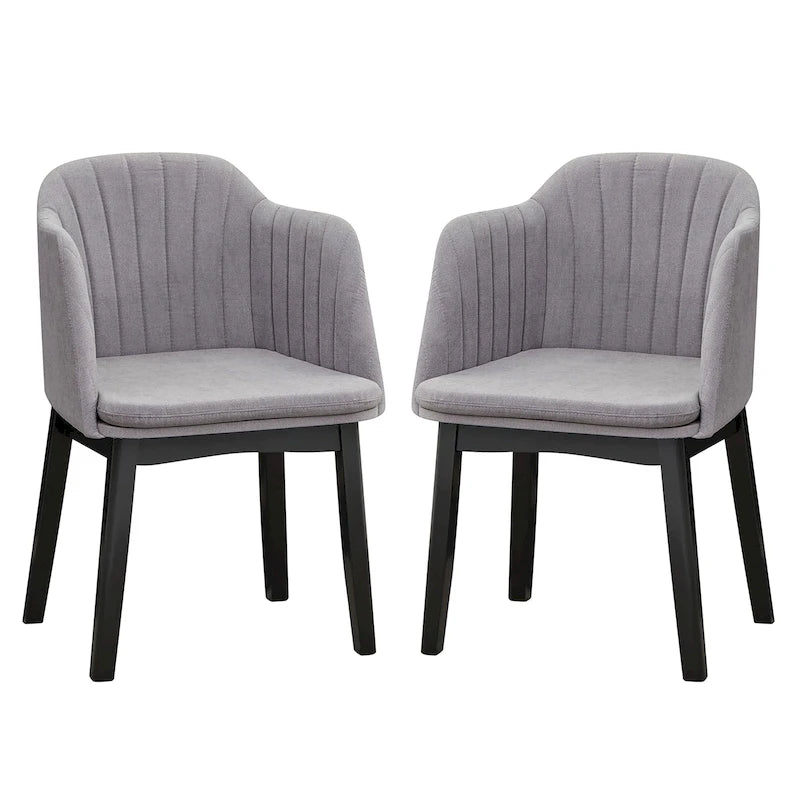 2PCS Modern Dining Chairs Upholstered Velvet Accent Chairs w