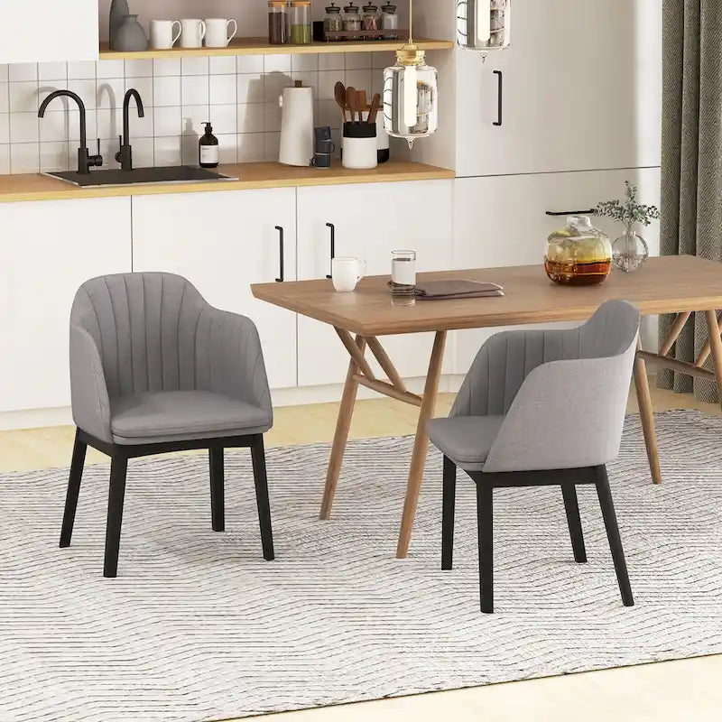 2PCS Modern Dining Chairs Upholstered Velvet Accent Chairs w