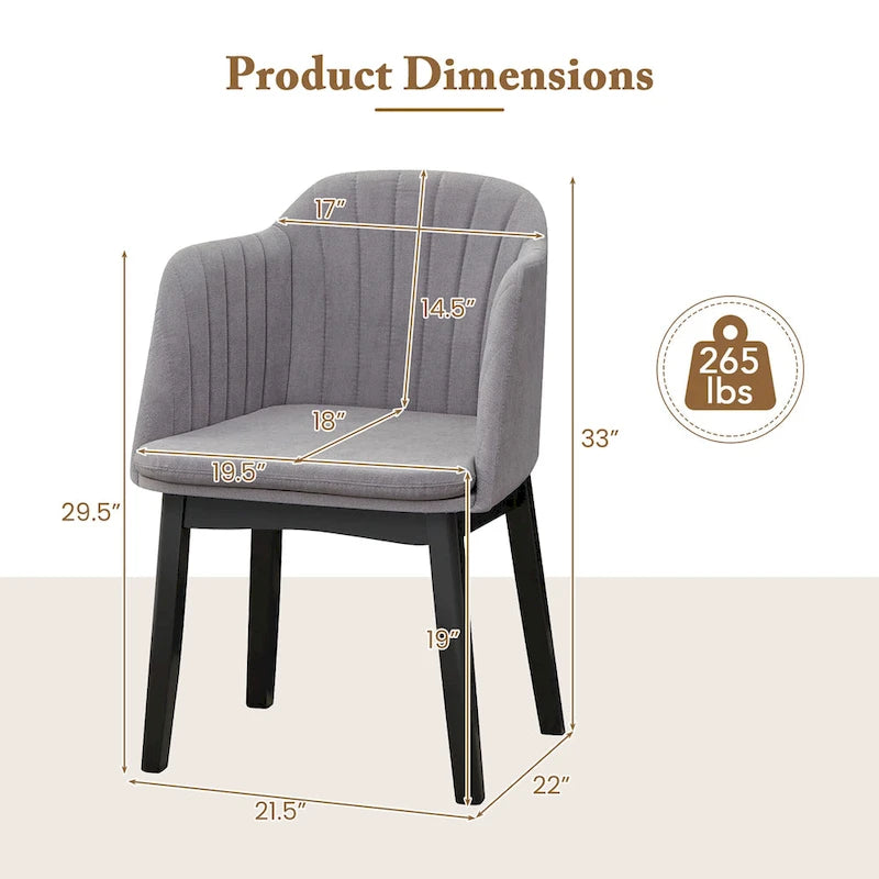 2PCS Modern Dining Chairs Upholstered Velvet Accent Chairs w