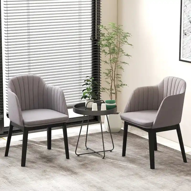 2PCS Modern Dining Chairs Upholstered Velvet Accent Chairs w