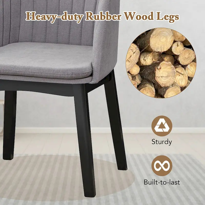 2PCS Modern Dining Chairs Upholstered Velvet Accent Chairs w