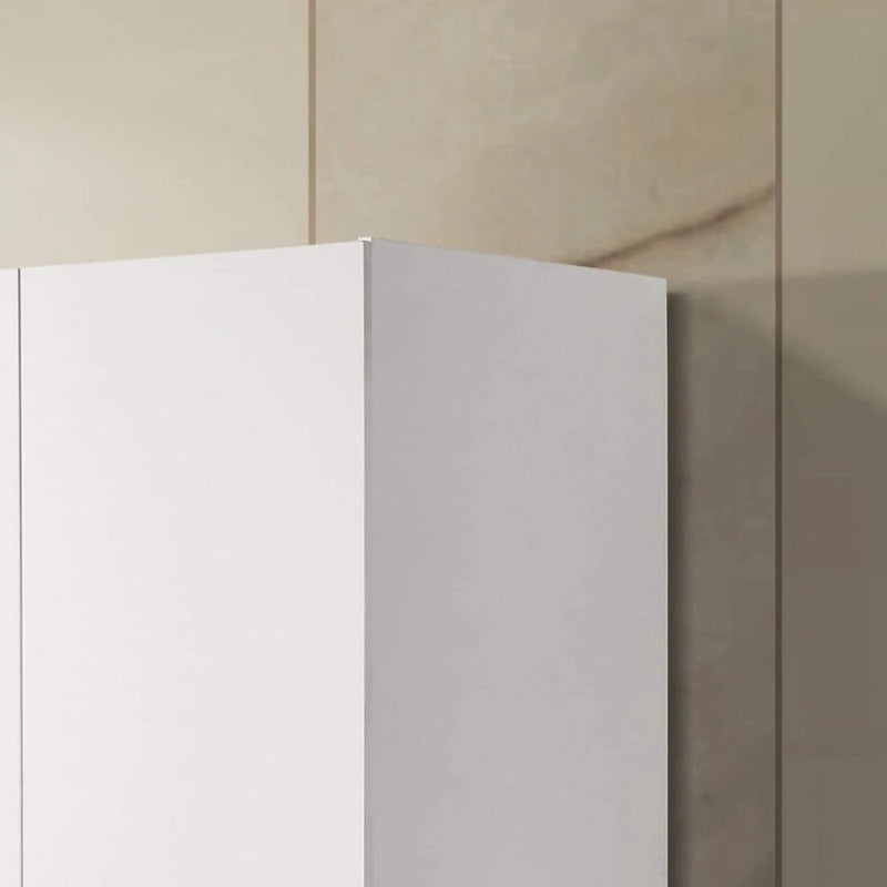 19 Modern Double-door Armoire with Storage Shelf and Hanging Rod for Bedroom