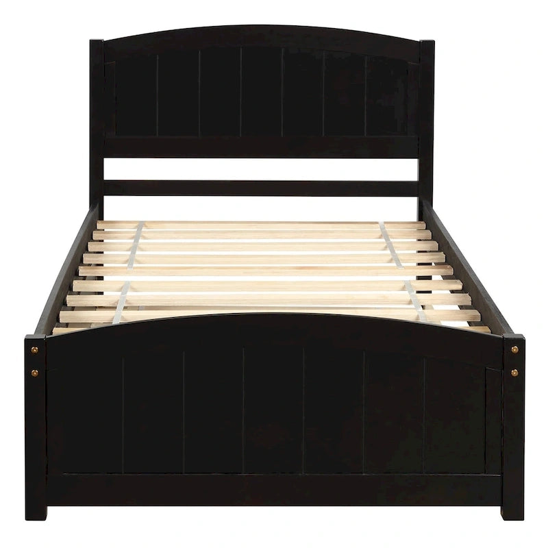 Twin Pine Platform Bed with Trundle & Headboard