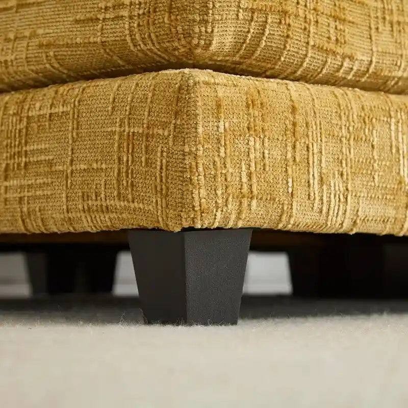 76.77 Chenille Upholstered Sofa with 2 Ottomans