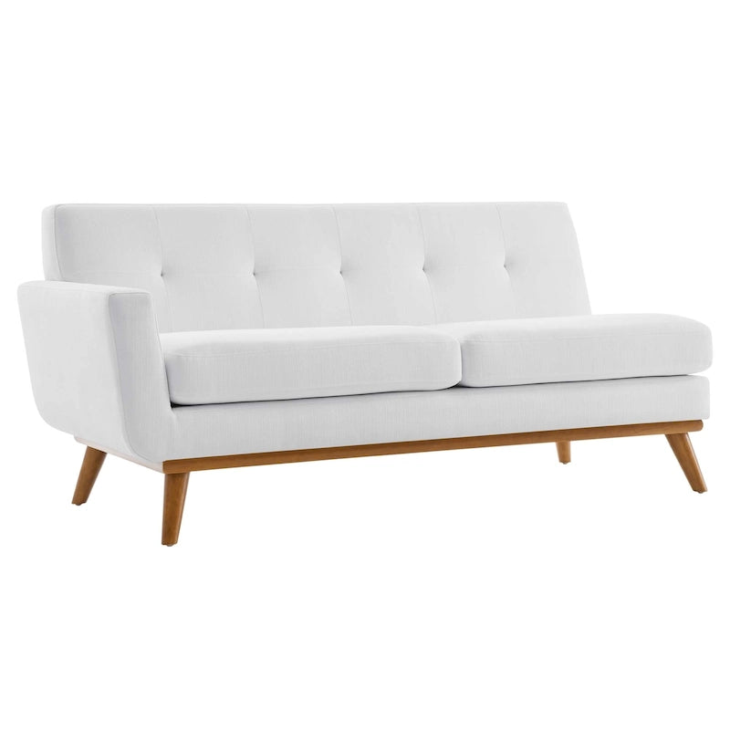 Mid-century Modern Upholstered Fabric Left-arm Loveseat, Azure