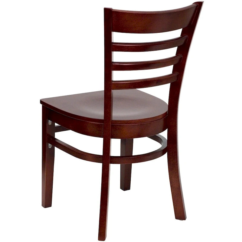 Wooden Slat Back Restaurant Chair (Set of 2)