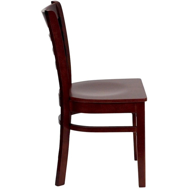Wooden Slat Back Restaurant Chair (Set of 2)