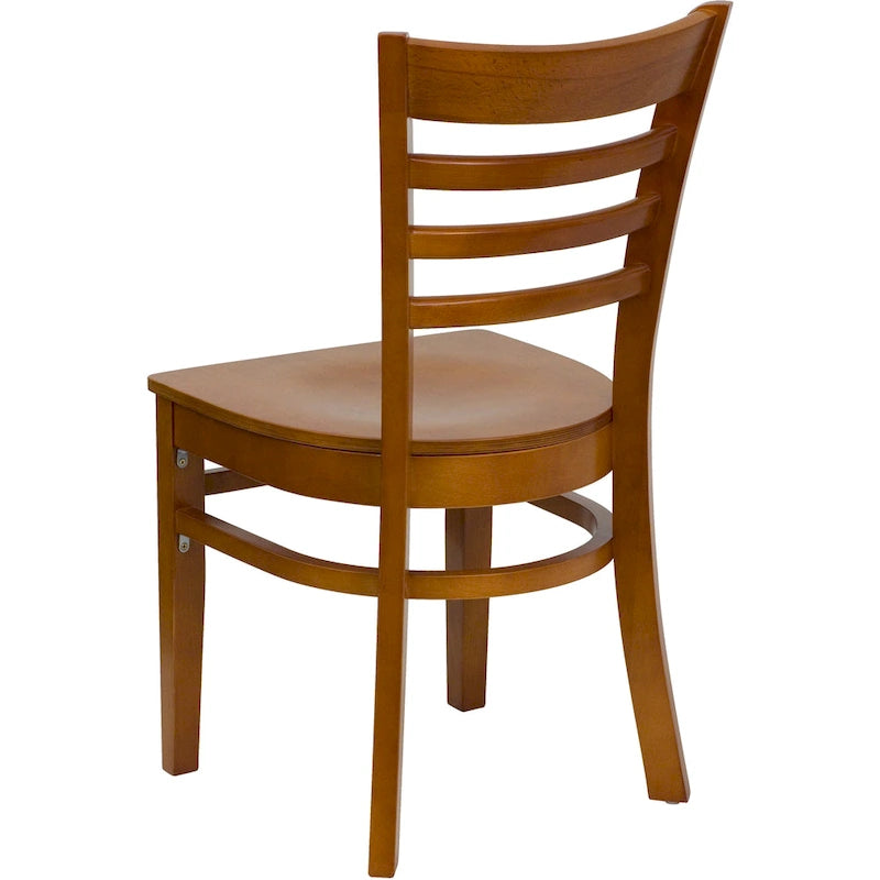 Wooden Slat Back Restaurant Chair (Set of 2)