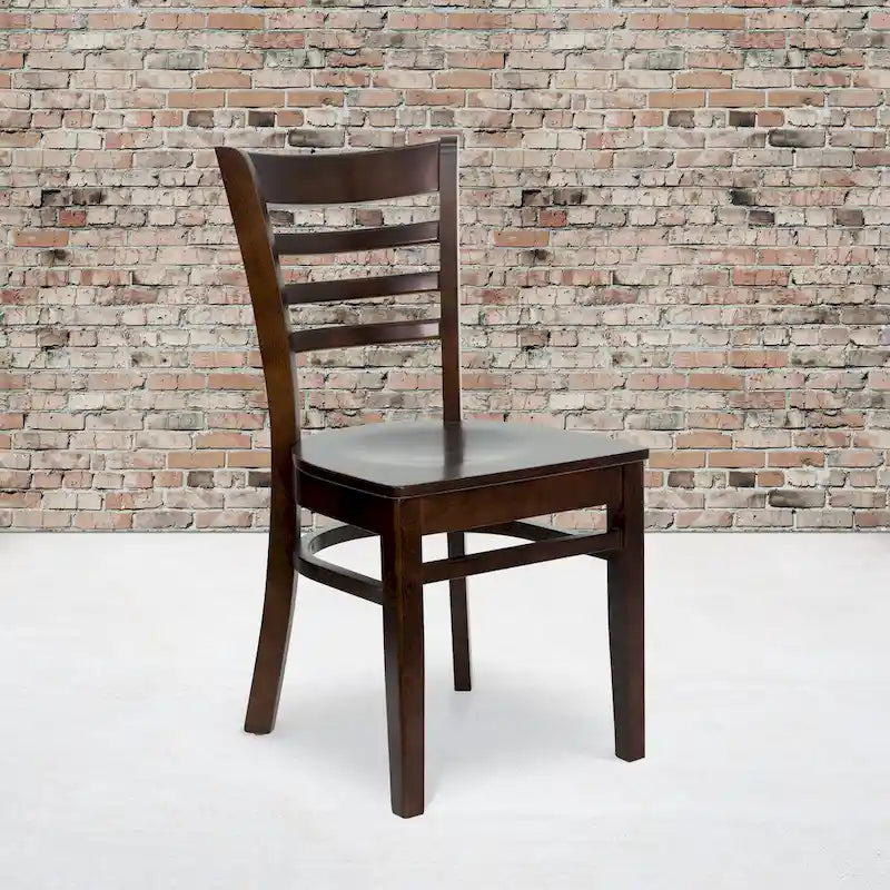 Wooden Slat Back Restaurant Chair (Set of 2)