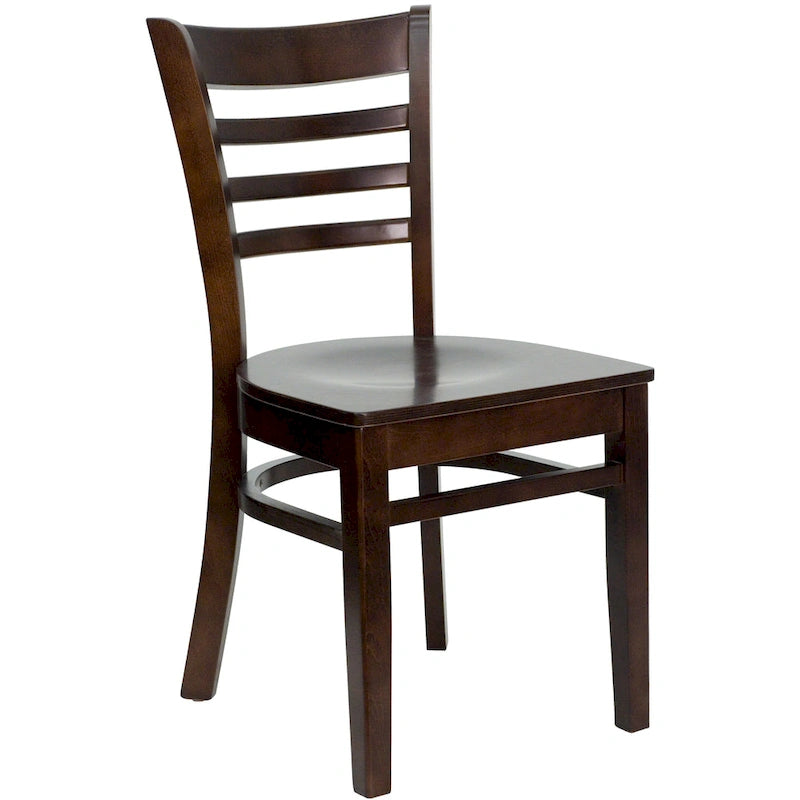 Wooden Slat Back Restaurant Chair (Set of 2)
