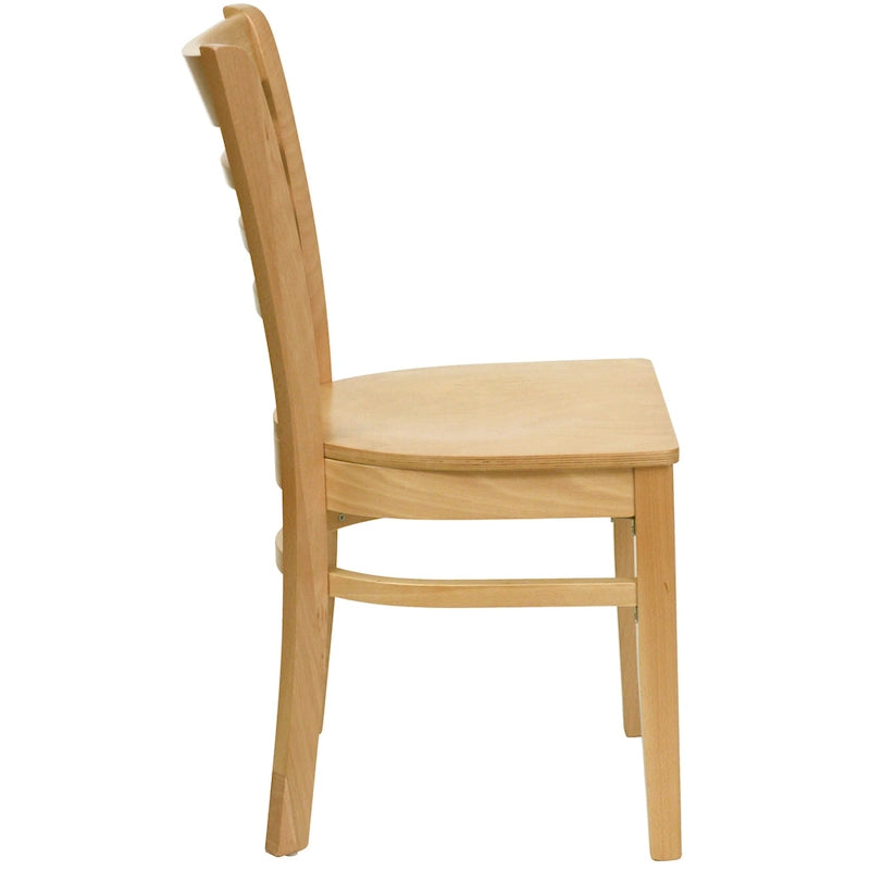 Wooden Slat Back Restaurant Chair (Set of 2)