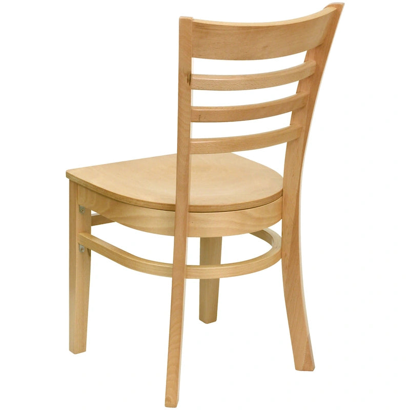 Wooden Slat Back Restaurant Chair (Set of 2)