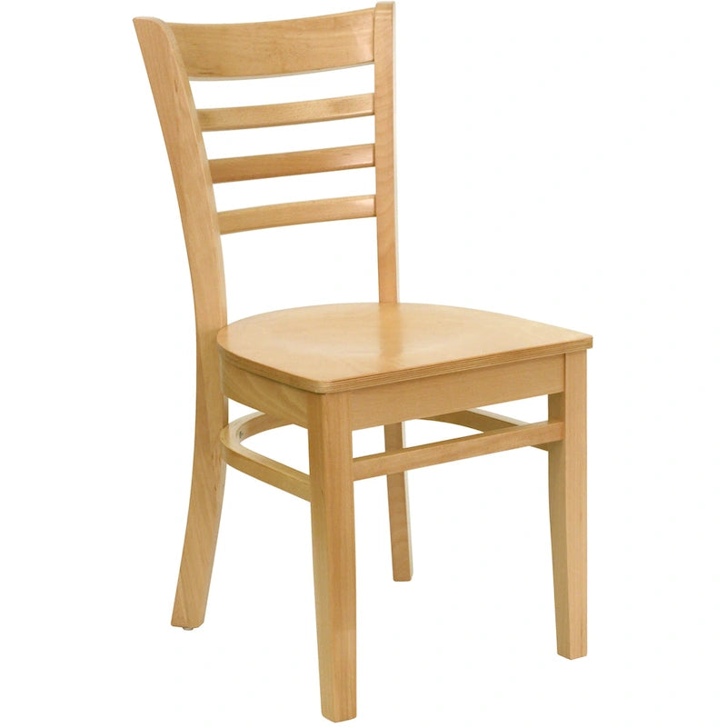Wooden Slat Back Restaurant Chair (Set of 2)