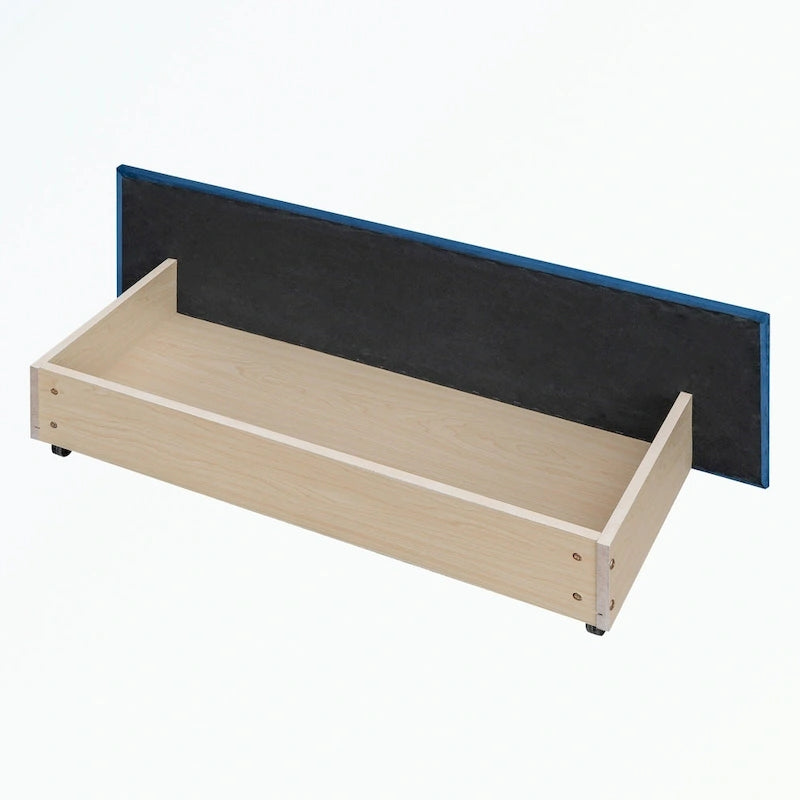 Upholstered Platform Bed with Stud Trim Headboard and Footboard