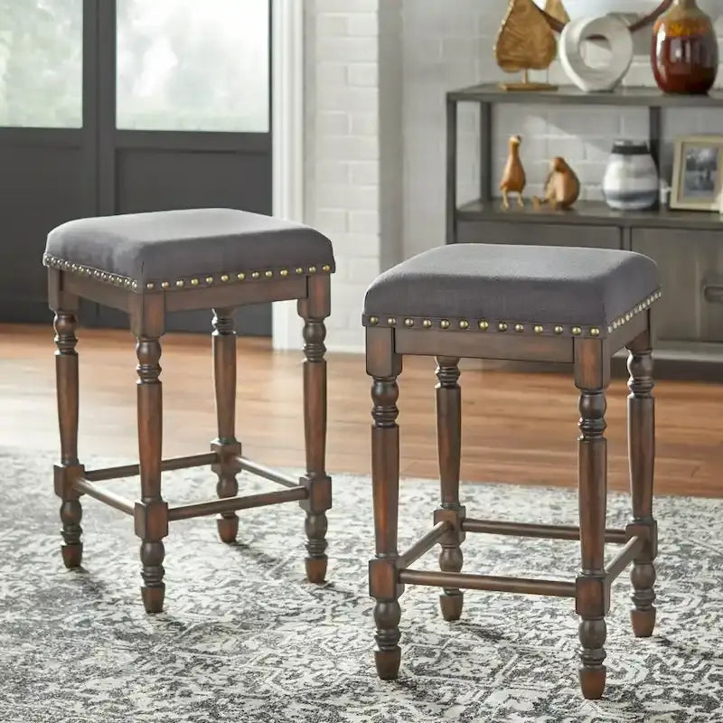 Lifestorey Grafton Turned Leg Counter Stool (Set of 2)