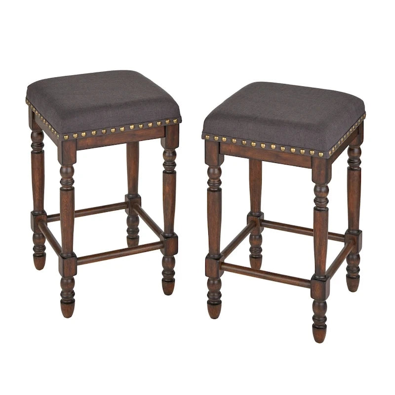 Turned Leg Counter Stool (Set of 2)