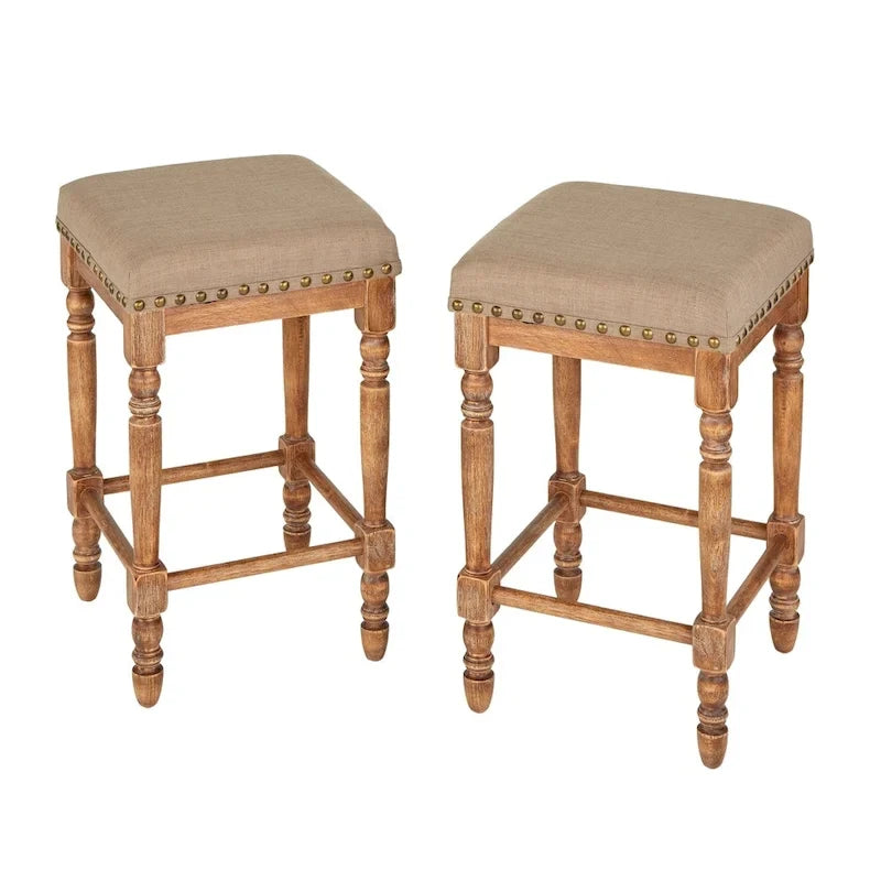 Turned Leg Counter Stool (Set of 2)