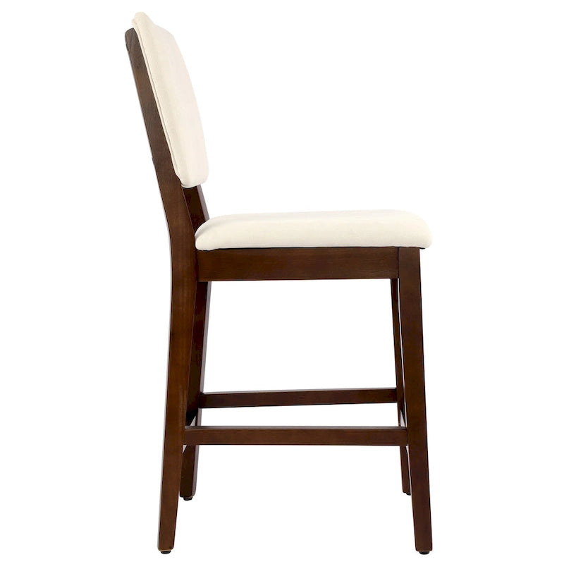 23 Inches Farmhouse Upholstered Counter Height Bar Stools with Back Set of 2