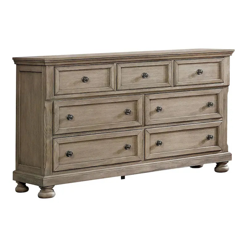 Transitional Grey Wood 2-Piece Storage Sleigh Bed and Dresser Set by