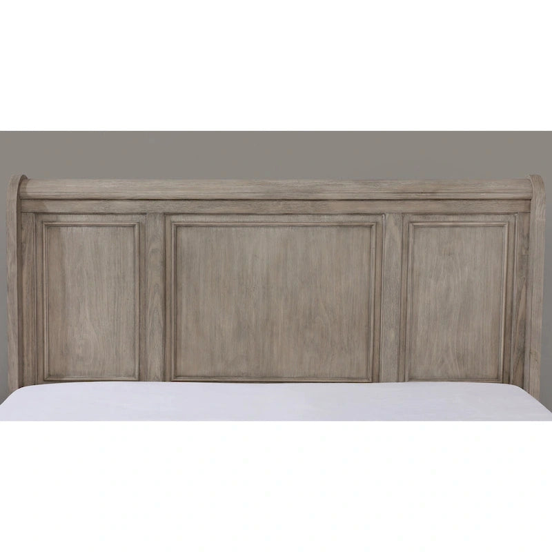 Transitional Grey Wood 2-Piece Storage Sleigh Bed and Dresser Set by