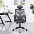 Adjustable Ergonomic Office Chair with Headrest Ergonomic Desk Chair High Back Mesh Office Chairs with Lumbar Support and Wheels