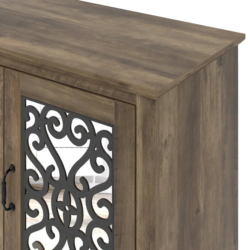 68.2 in. Grey Stone 4-Door Wide TV Stand for TVs up to 75 in. - 68.2L x 17.1W x 29.3H