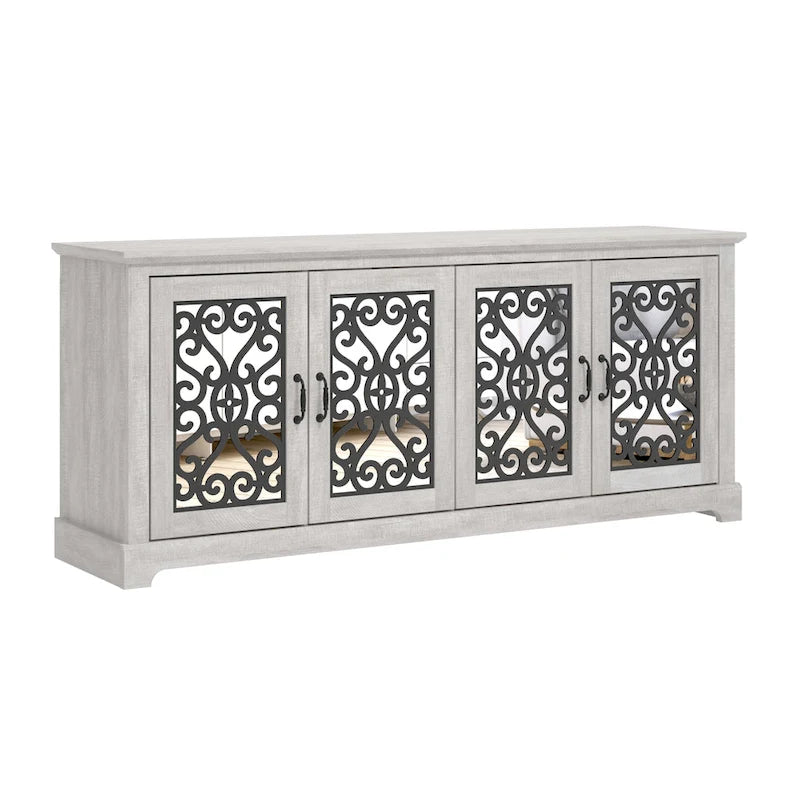 68.2 in. Grey Stone 4-Door Wide TV Stand for TVs up to 75 in. - 68.2L x 17.1W x 29.3H