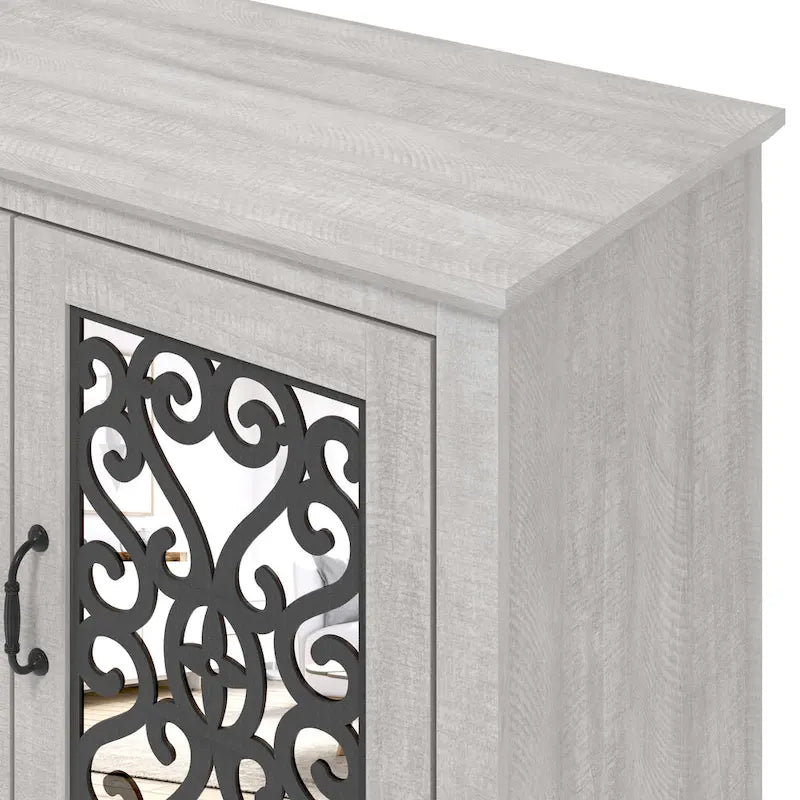 68.2 in. Grey Stone 4-Door Wide TV Stand for TVs up to 75 in. - 68.2L x 17.1W x 29.3H