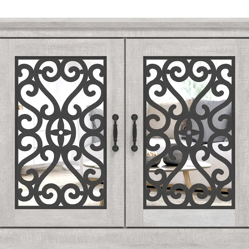 68.2 in. Grey Stone 4-Door Wide TV Stand for TVs up to 75 in. - 68.2L x 17.1W x 29.3H