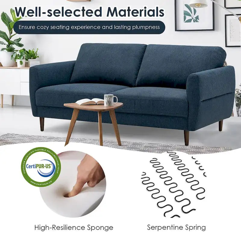 72 Fabric Sofa Couch Living Room Small Apartment Furniture w