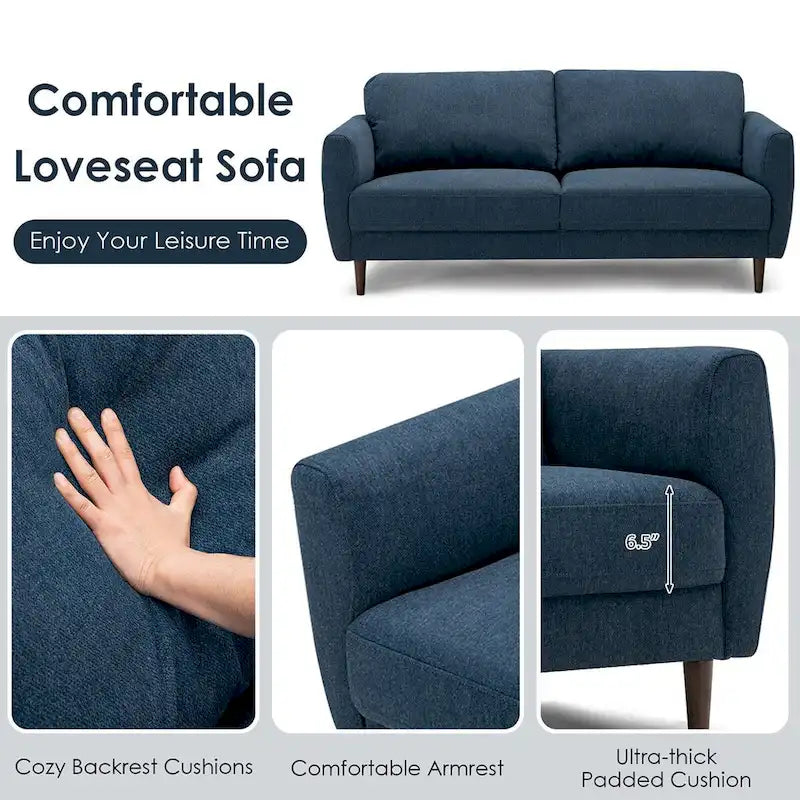 72 Fabric Sofa Couch Living Room Small Apartment Furniture w