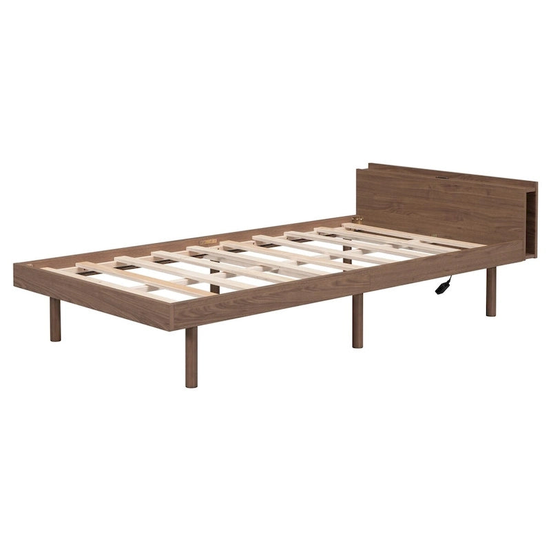 Modern Design Twin Size Platform Bed Frame with Built-in USB Ports