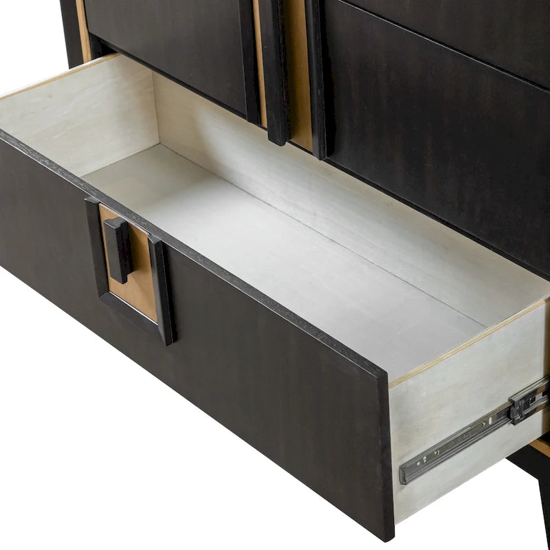 Modern 5-Drawer Espresso Solid Wood Chest