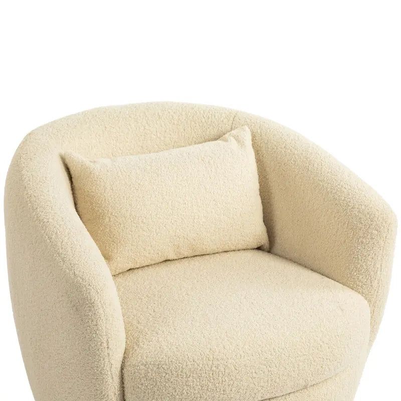 Upholstered Swivel Barrel Armchair with Storage Modern Living Room Side Chair for Bedroom/Office/Reading Spaces