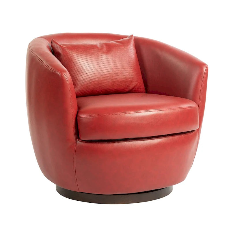 Upholstered Swivel Barrel Armchair with Storage Modern Living Room Side Chair for Bedroom/Office/Reading Spaces