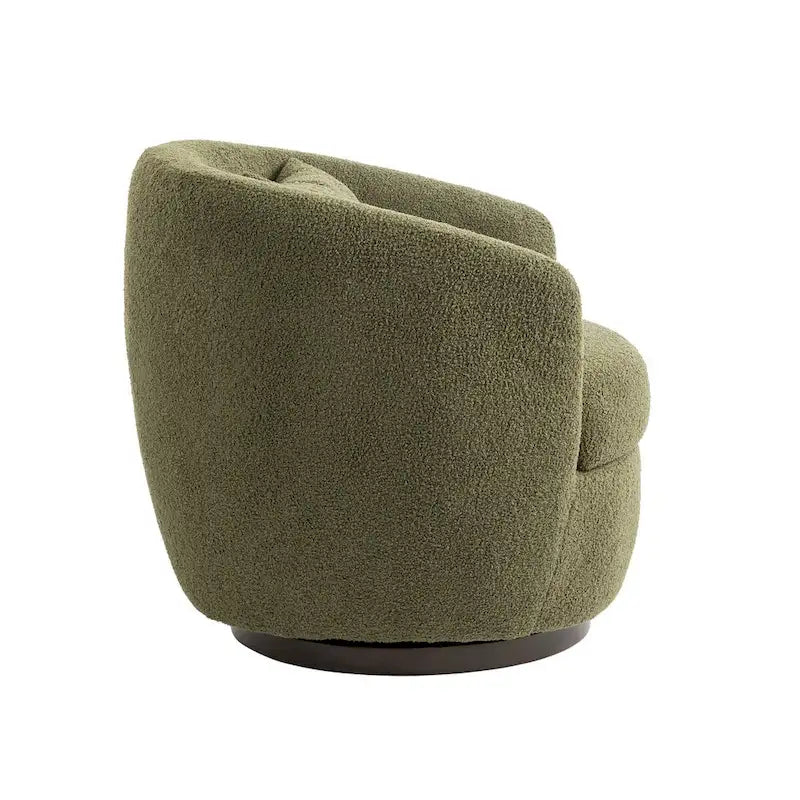 Upholstered Swivel Barrel Armchair with Storage Modern Living Room Side Chair for Bedroom/Office/Reading Spaces
