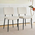 Modern simple velvet dining chair Fabric Upholstered Chairs home bedroom stool back dressing chair black metal legs(set of 2)