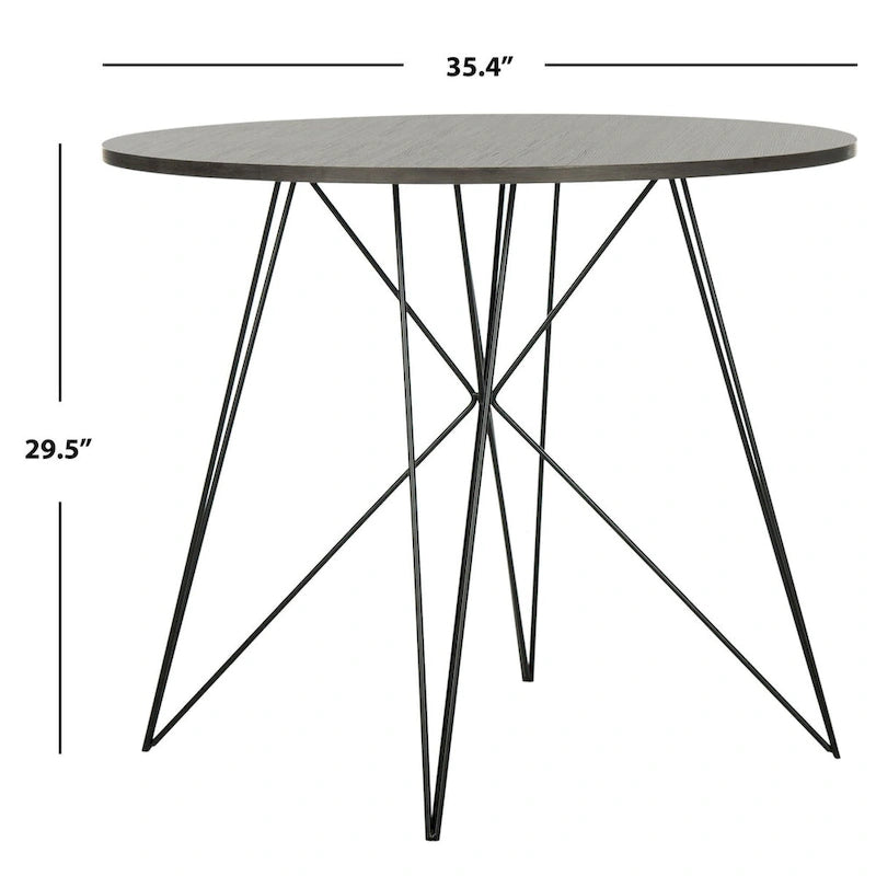 Dark Grey / Black Round Dining Table - 35.4 x 35.4 x 29.5 - 35Wx35Dx30H